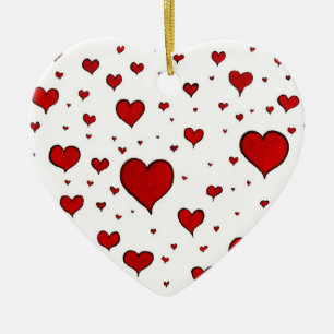Group of Red Hearts Ornament