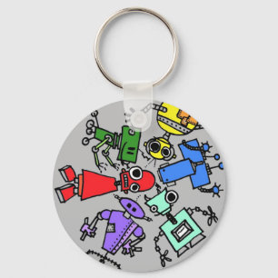 Group of robots 4 key ring