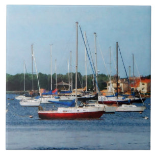 Group of Sailboats Newport RI Tile