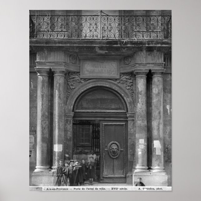 Group of schoolboys leaving the Hotel de Ville Poster (Front)
