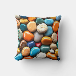 Group of Shiny Polished Coloured Rocks Cushion