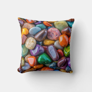Group of Shiny Polished Coloured Rocks Cushion