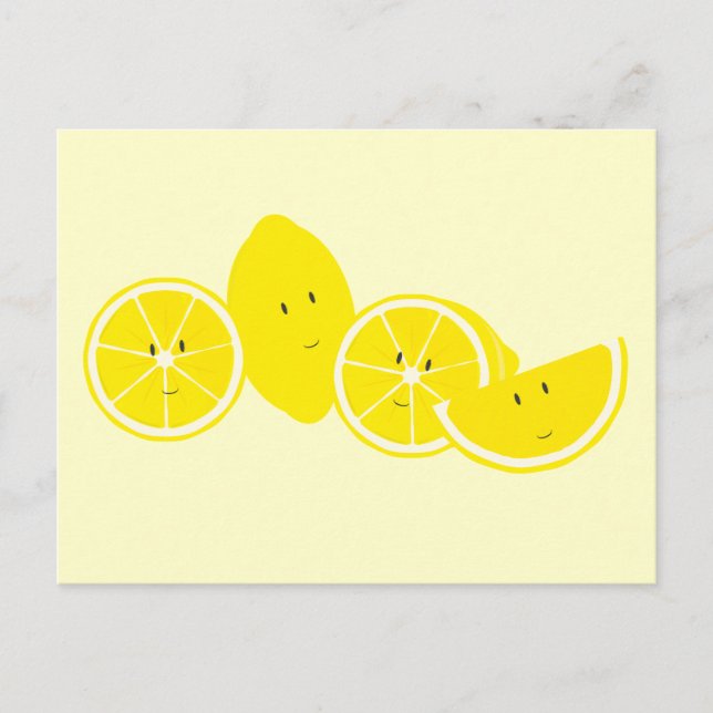 Group of smiling lemon characters postcard (Front)