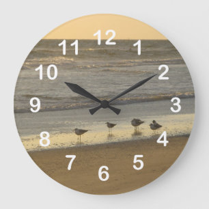 Group of Terns Large Clock