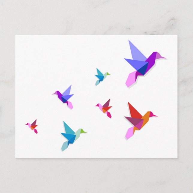 Group of various Origami hummingbirds Postcard (Front)