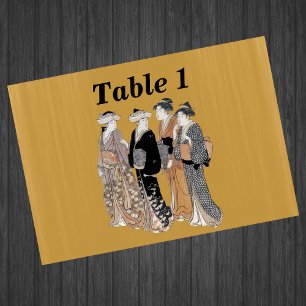 Group of Vintage Japanese Geisha Women Table Number