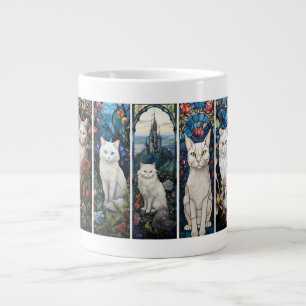 Group of White Cats Large Coffee Mug