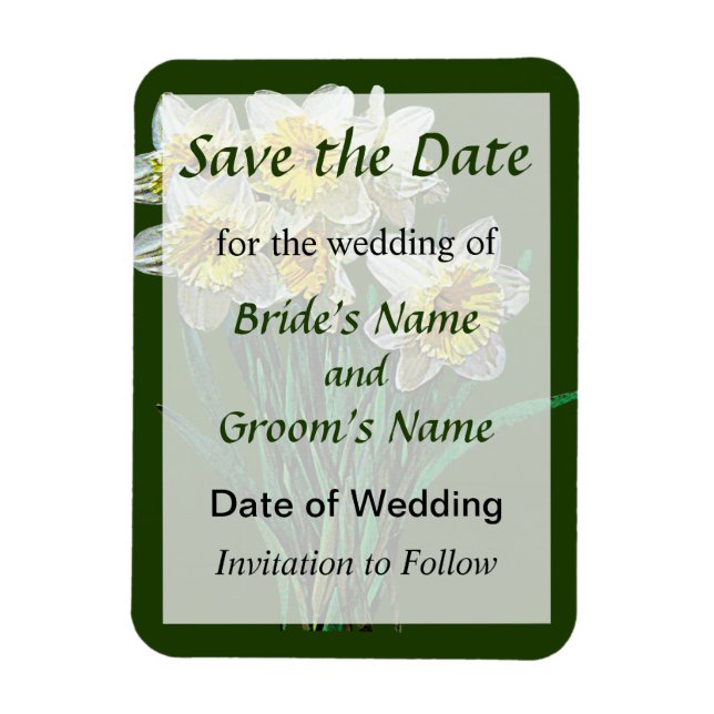 Group of White Daffodils Save the Date Magnet (Vertical)