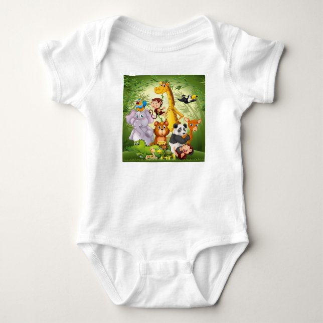 Group of Wild Animals-00000 Baby Bodysuit (Front)