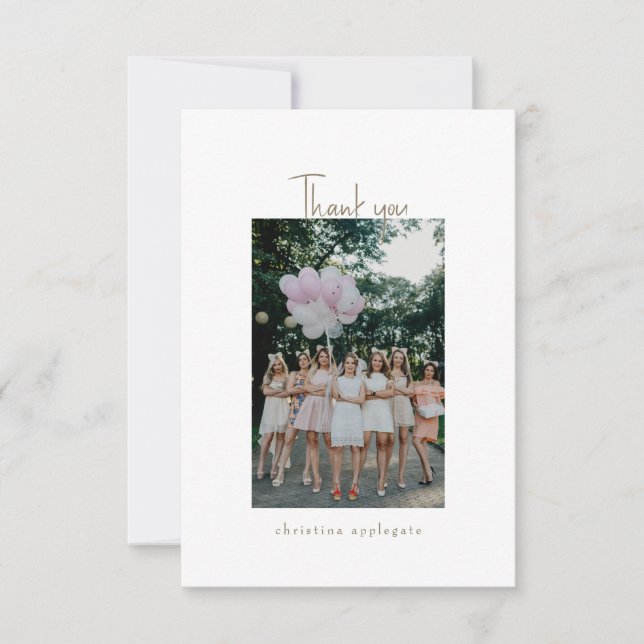 Group Photo Bridal Shower Blank Thank You Card (Front)