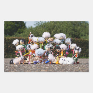 Group photo of the Fubby's. A happy crowd. Rectangular Sticker