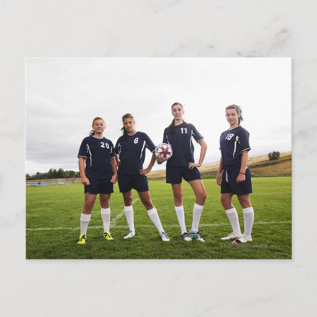 group portait of teen girl soccer players postcard (Front)