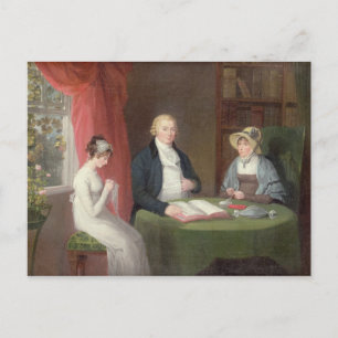 Group Portrait at a Drawing Room Table (oil on can Postcard