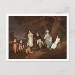 Group portrait of a Squire, his Wife and Children Postcard