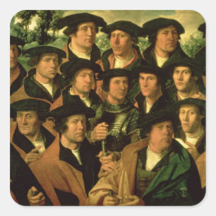 Group Portrait of the Shooting Company Square Sticker