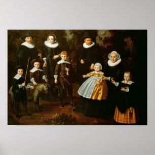 Group portrait of three generations of a poster