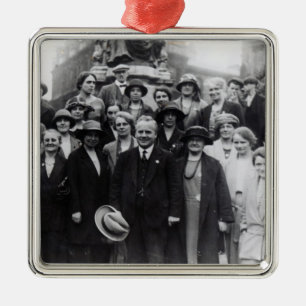 Group portrait of trade unionists metal tree decoration