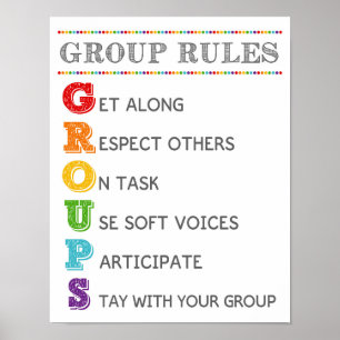 GROUP Rules Classroom Behaviour Management Poster