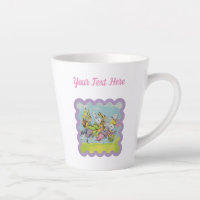 Group Running Easter Rabbits in Grass Eggs Baskets