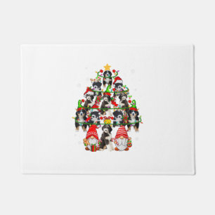 Group Santa Reindeer Elf Bernedoodles As Christmas Doormat