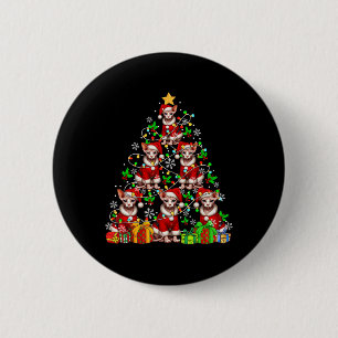 Group Santa Sphynx Cats As Xmas Tree Colourful Lig 6 Cm Round Badge