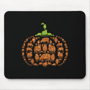 Group Sheeps Pumpkin Cute Shape Halloween Thanksgi Mouse Mat