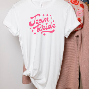 Group Team Bride  Pink Letters  T-Shirt