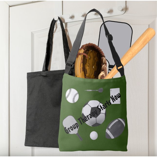 Group Therapy Starts Now Green Black Typography Crossbody Bag (Creator Uploaded)