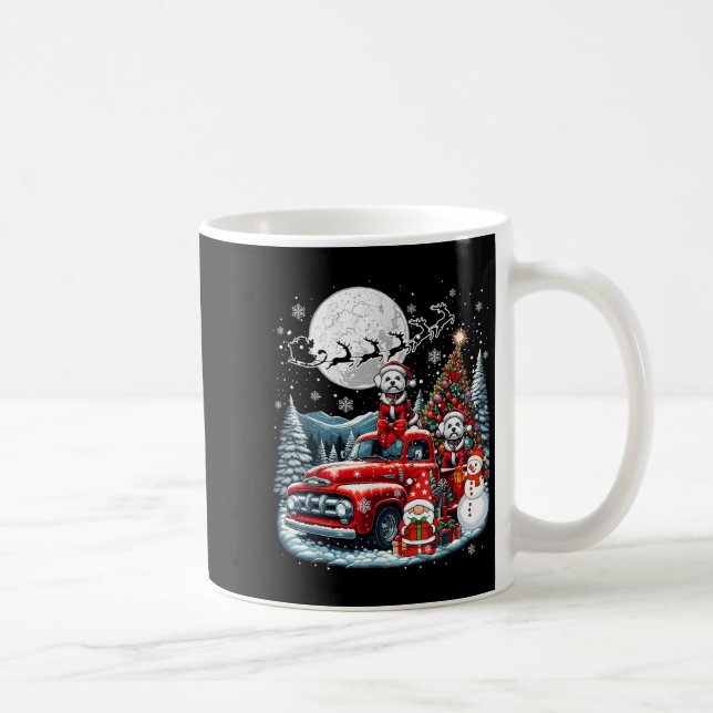 Group Xmas Gnome Snowman Santa Bichon Frises On Ck Coffee Mug (Right)