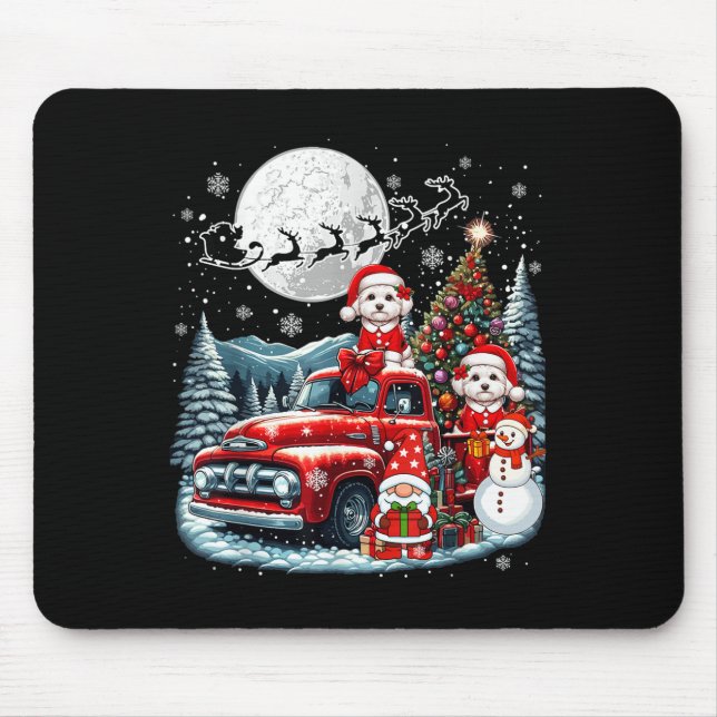 Group Xmas Gnome Snowman Santa Maltios On Ckup Tru Mouse Mat (Front)
