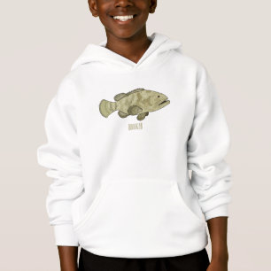 Grouper fish cartoon illustration