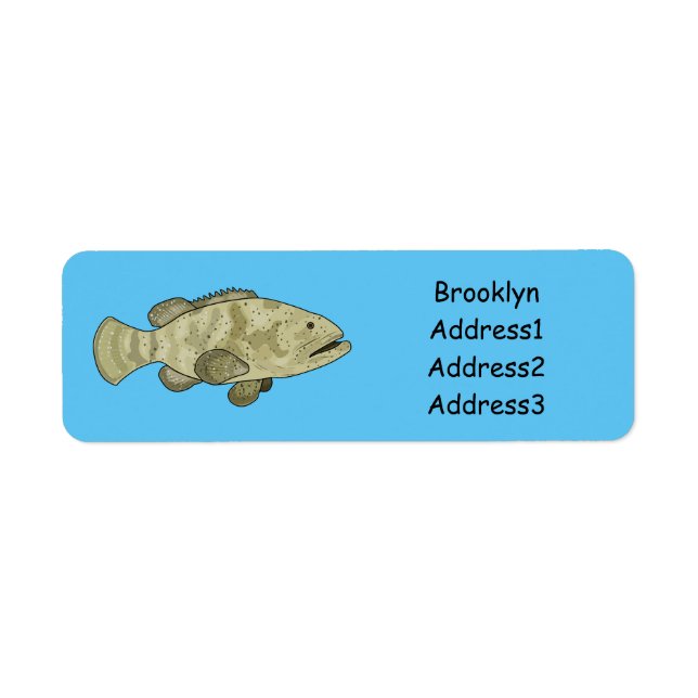 Grouper fish cartoon illustration (Front)