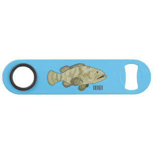 Grouper fish cartoon illustration