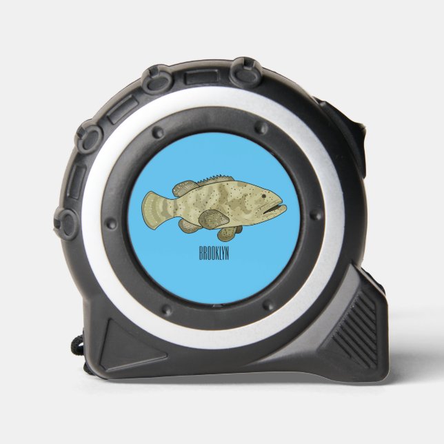 Grouper fish cartoon illustration 1 (Front)