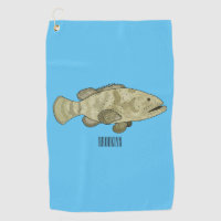 Grouper fish cartoon illustration