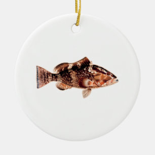 Grouper Fish Ceramic Tree Decoration