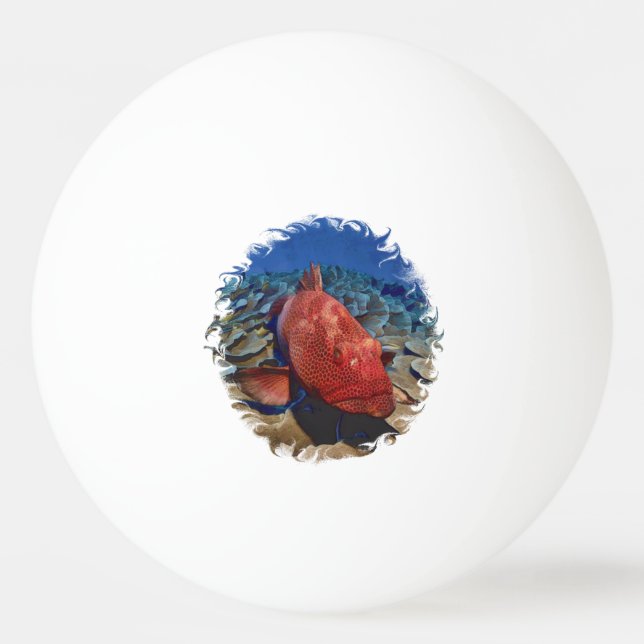 Grouper Fish On Coral Golf Balls Golf Ball Marker (Front)