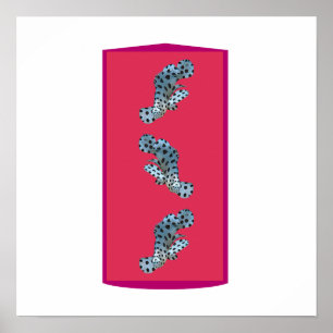 Grouper in Motion - Magenta-toned Background Poster