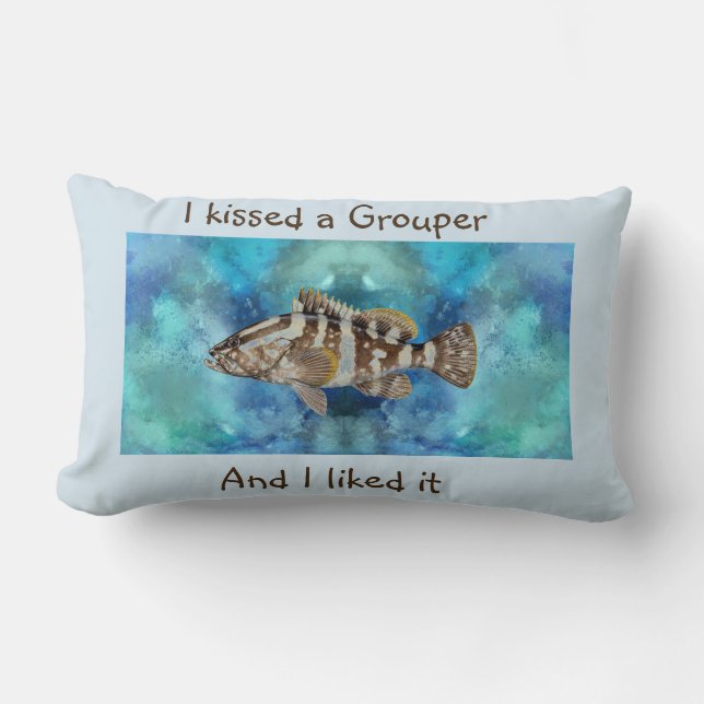 Grouper Pillow Masculine Gift Dad Gift Fisherman (Front)