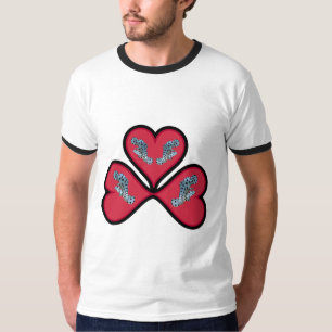 Grouper Twins - 3 Black-bordered Red Hearts T-Shirt