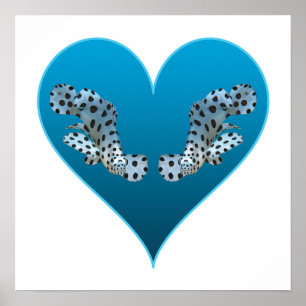 Grouper Twins in a Blue Heart - Illustration Poster