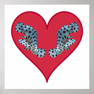 Grouper Twins in a Red Heart - Illustration Poster