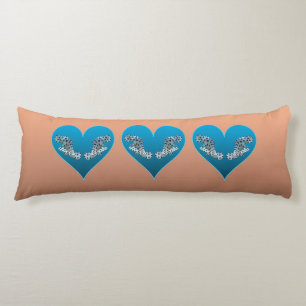Grouperfish - Blue Hearts, arranged horizontally Body Cushion
