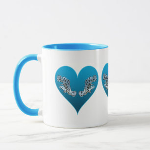 Grouperfish - Blue Hearts, arranged horizontally Mug
