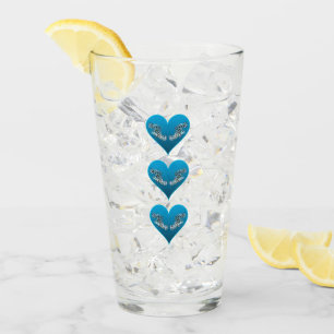 Grouperfish - Blue Hearts, arranged vertically Glass