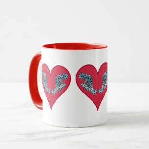 Grouperfish - Red Hearts, arranged horizontally Mug