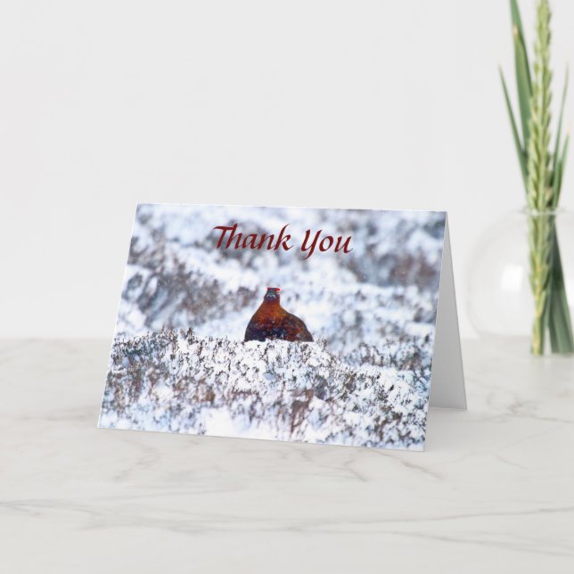 Grouse in a Blizzard Thank You Card (Front)