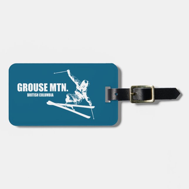 Grouse Mountain British Columbia Skier Luggage Tag (Front Horizontal)