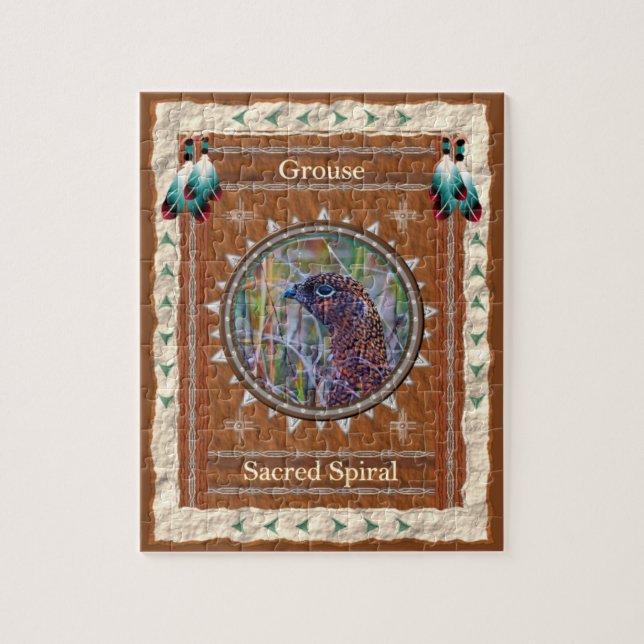 Grouse - Sacred Spiral  Jigsaw Puzzle w/ Gift Box (Vertical)