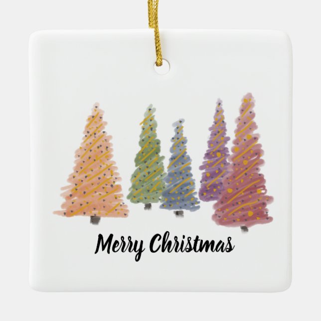 Grove of Christmas Trees ornament (Front)